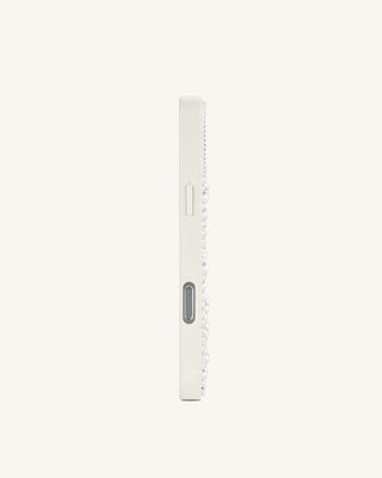 Coque de téléphone ornée de perles orque - Blanc