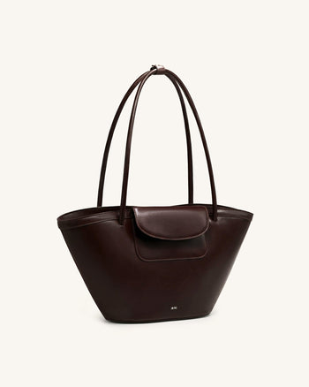 Corinne Sac cabas à poche - Marron foncé