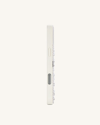 Coque de téléphone étoile zèbre en perles - Blanc