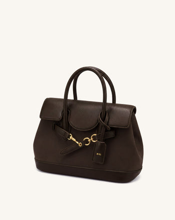 Alina Sac cartable à ceinture - Toile marron foncé