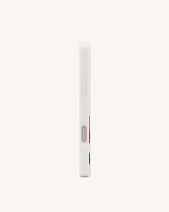 Coque de téléphone tulipe en fausses perles - Blanc