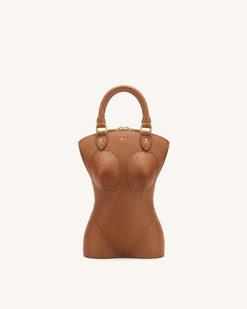 Tara Sac à main sculpté - Marron