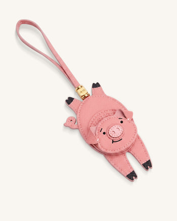 Breloque de sac Petit Cochon joueur - Rose
