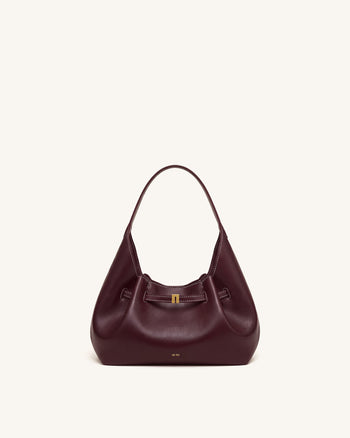 Maeve Sac Hobo souple avec breloque teckel - Bordeaux profond