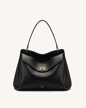 Lucia Sac à bandoulière avec fermoir pivotant - Noir