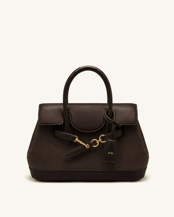 Alina Sac cartable à ceinture - Toile marron foncé