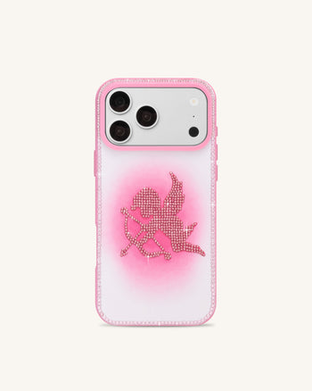 Coque de téléphone ange en strass - Rose