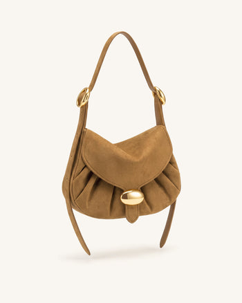 Avery Sac hobo drapé en suédine - Camel