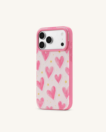 Coque de téléphone à motif cœur rose - Rose