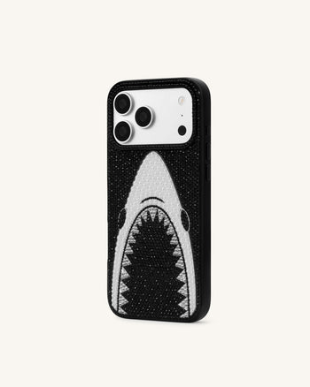 Coque de téléphone perle gueule de requin - Noir
