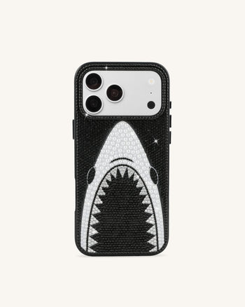 Coque de téléphone perle gueule de requin - Noir
