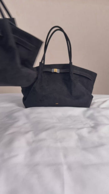 Sac fourre-tout mini Hana en faux suède - Noir