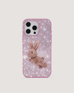 Coque de téléphone Angel lapin pailleté - Rose
