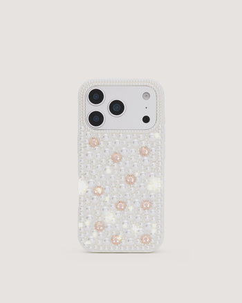 Pearl Coque de téléphone ornée - Blanc