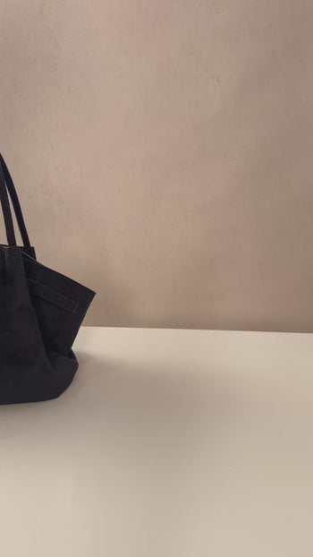 Sac fourre-tout moyen en similicuir suédé Hana - Noir