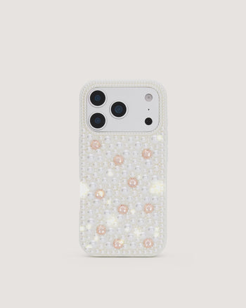 Pearl Coque de téléphone ornée - Blanc