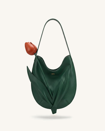 Sac à épaule en forme de tulipe - Vert forêt