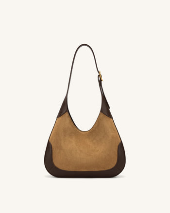 Willow Sac hobo avec garniture en suédine - Marron