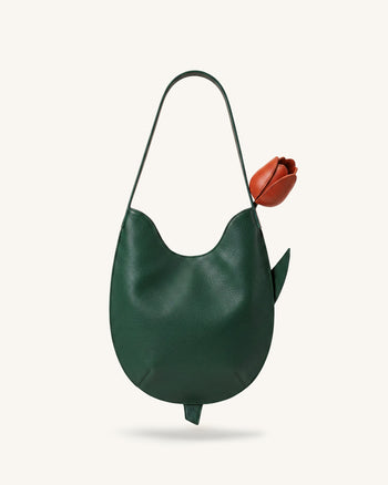 Sac à épaule en forme de tulipe - Vert forêt