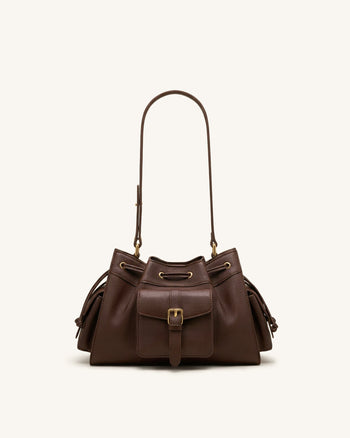 Harper Sac porté épaule à cordon de serrage - Marron