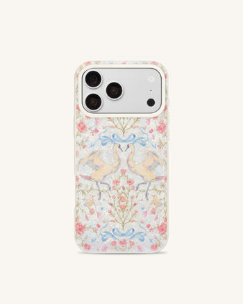 Coque de téléphone romance vintage cygne perle coquillage - Blanc