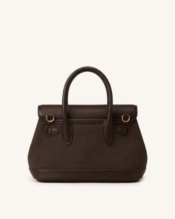 Alina Sac cartable à ceinture - Toile marron foncé