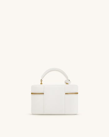 Cleo Sac boîte à poignée supérieure - Blanc cassé