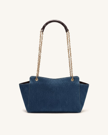 Lucia Sac à bandoulière enveloppe à chaîne - Jean bleu