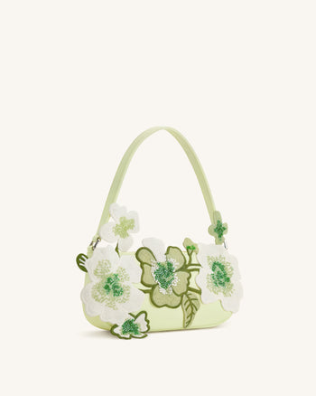 Sac bandoulière orné de perles Leona - Vert clair