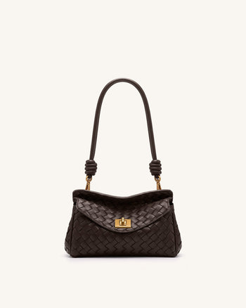 Lucia Sac à bandoulière tressé - Marron