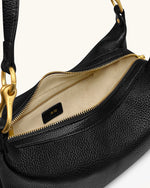 Selia Sac bandoulière en cuir grainé souple - Noir