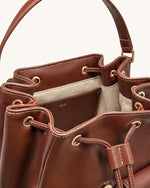 Harper Sac à dos à boucle et poches - Marron foncé