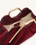 Pochette à cadre en métal et cristal artificiel Lila - Rouge