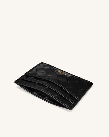 Porte-cartes Effet Tressé - Noir