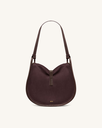 Arla Petit sac hobo en faux daim - Chocolat
