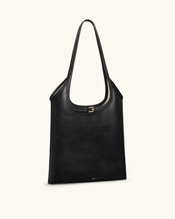 Sac fourre-tout porté épaule Brooke avec ceinture et ornements - Noir