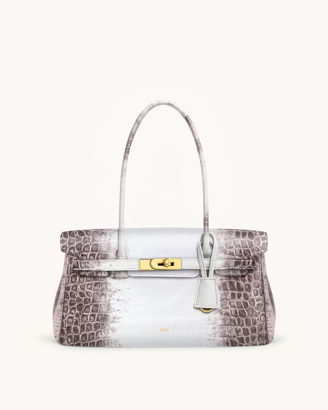 Sac épaule Yara – Croco blanc