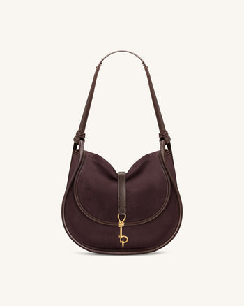 Arla Petit sac hobo en faux daim - Chocolat