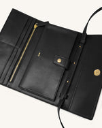 Portefeuille à Rabat Effet Tressé - Noir