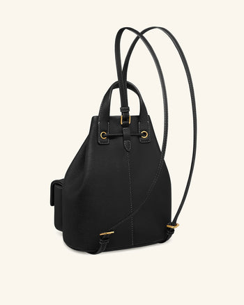 Avery Sac à dos utilitaire à cordon de serrage grainé – Noir