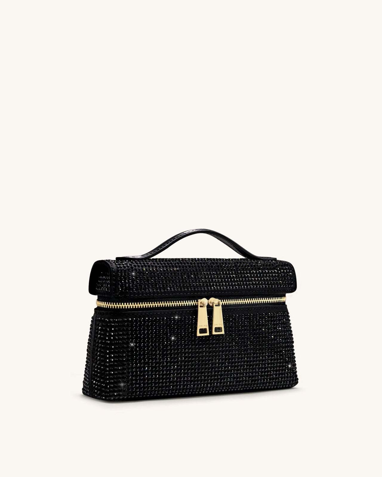 Sac à main avec anse supérieure en cristal artificiel Thea - Noir