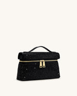 Sac à main avec anse supérieure en cristal artificiel Thea - Noir