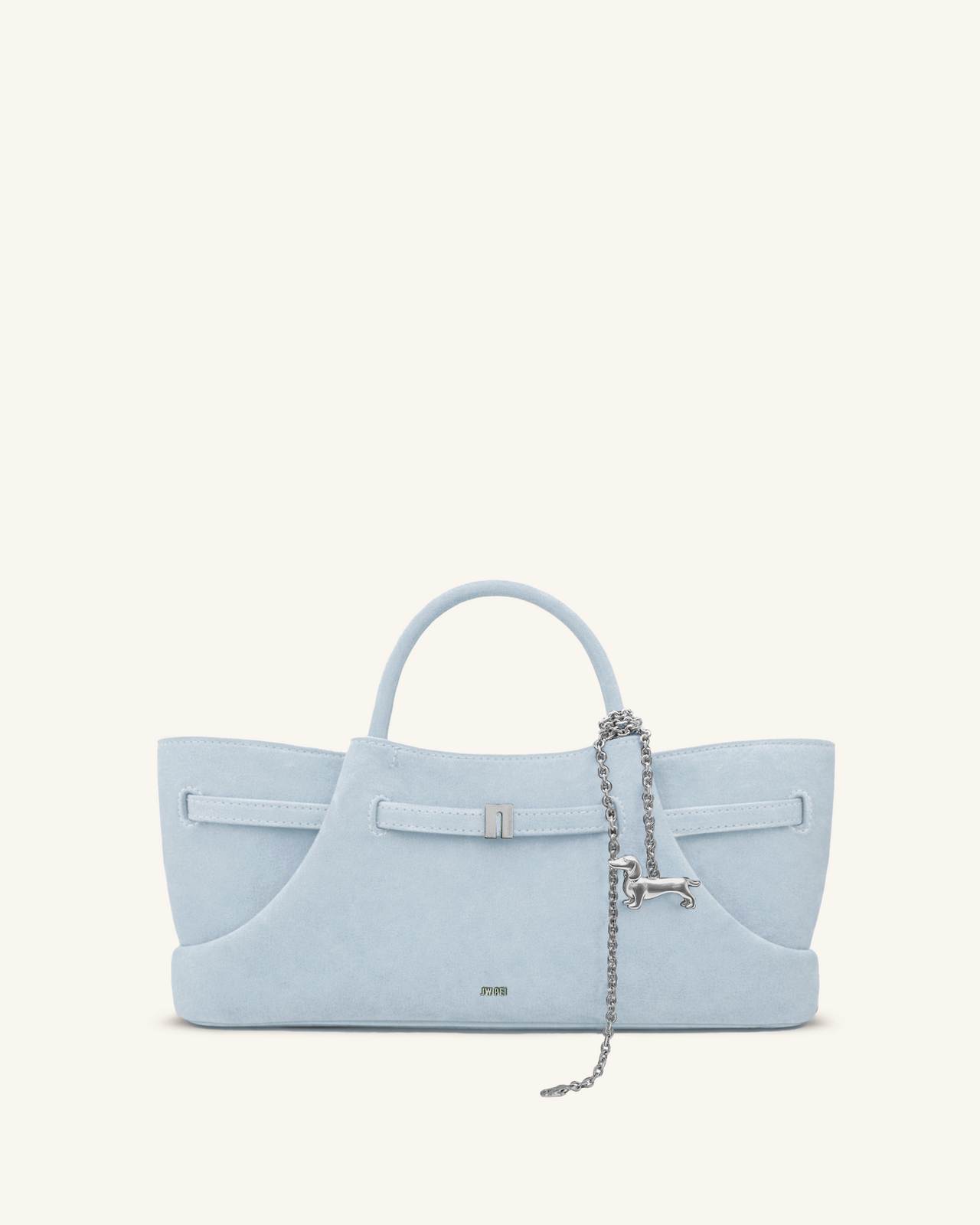 Maeve Sac cabas en suédine avec breloque teckel en métal - Bleu