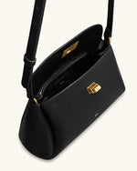 Sac bandoulière Greta à fermeture tournante - Noir