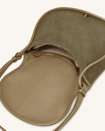Arla Petit sac hobo en faux daim - Vert olive