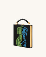 Elle Sac à main avec anse supérieure orné de perles colorées - Noir