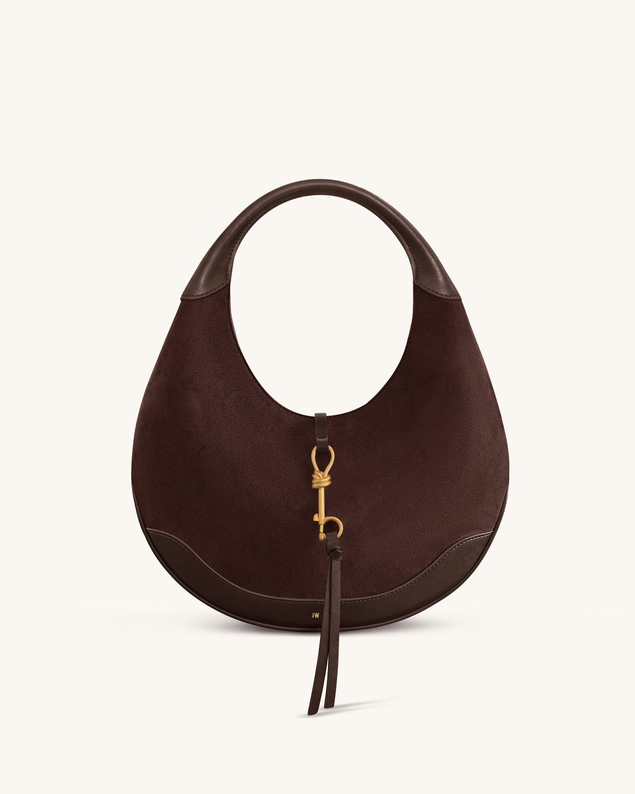 Colette Sac Hobo Croissant en Fausse Suede - Marron Foncé