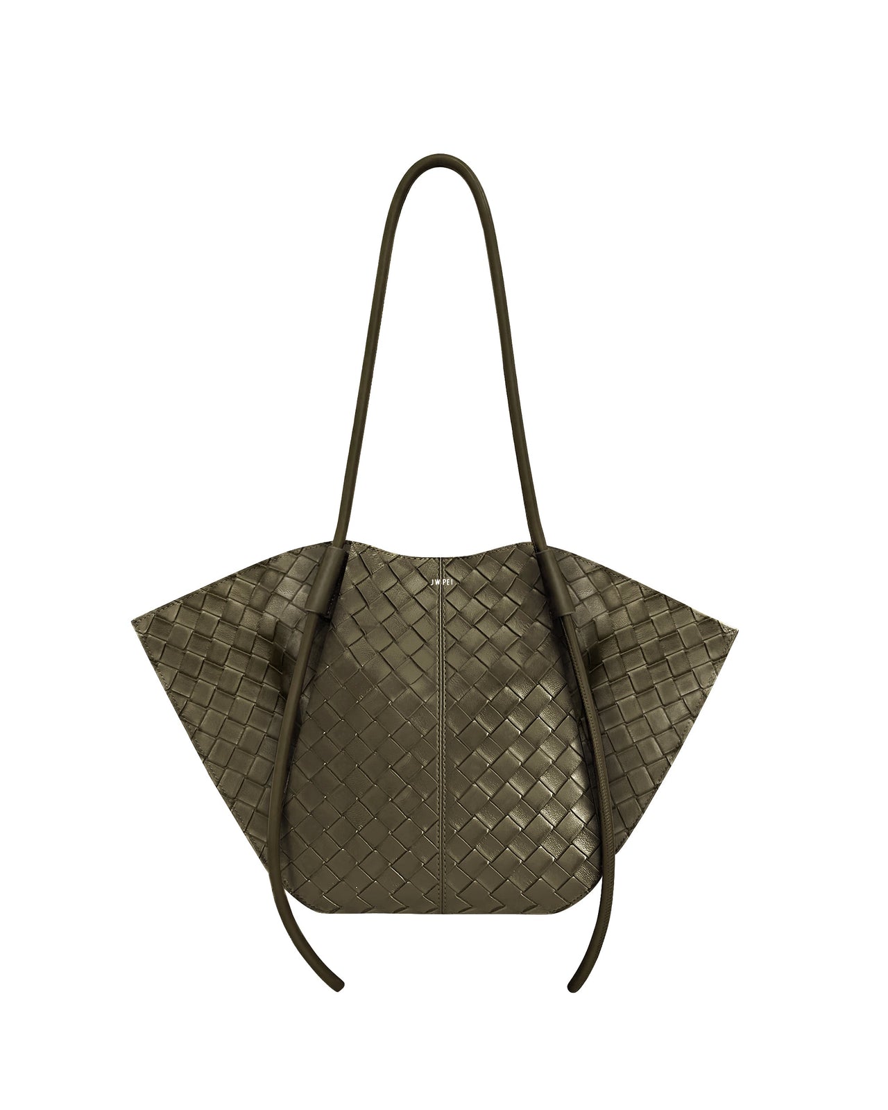 Sac fourretout large Nala à texture tissée - Vert olive