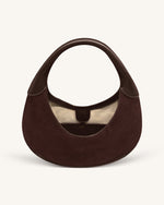 Colette Sac Hobo Croissant en Fausse Suede - Marron Foncé