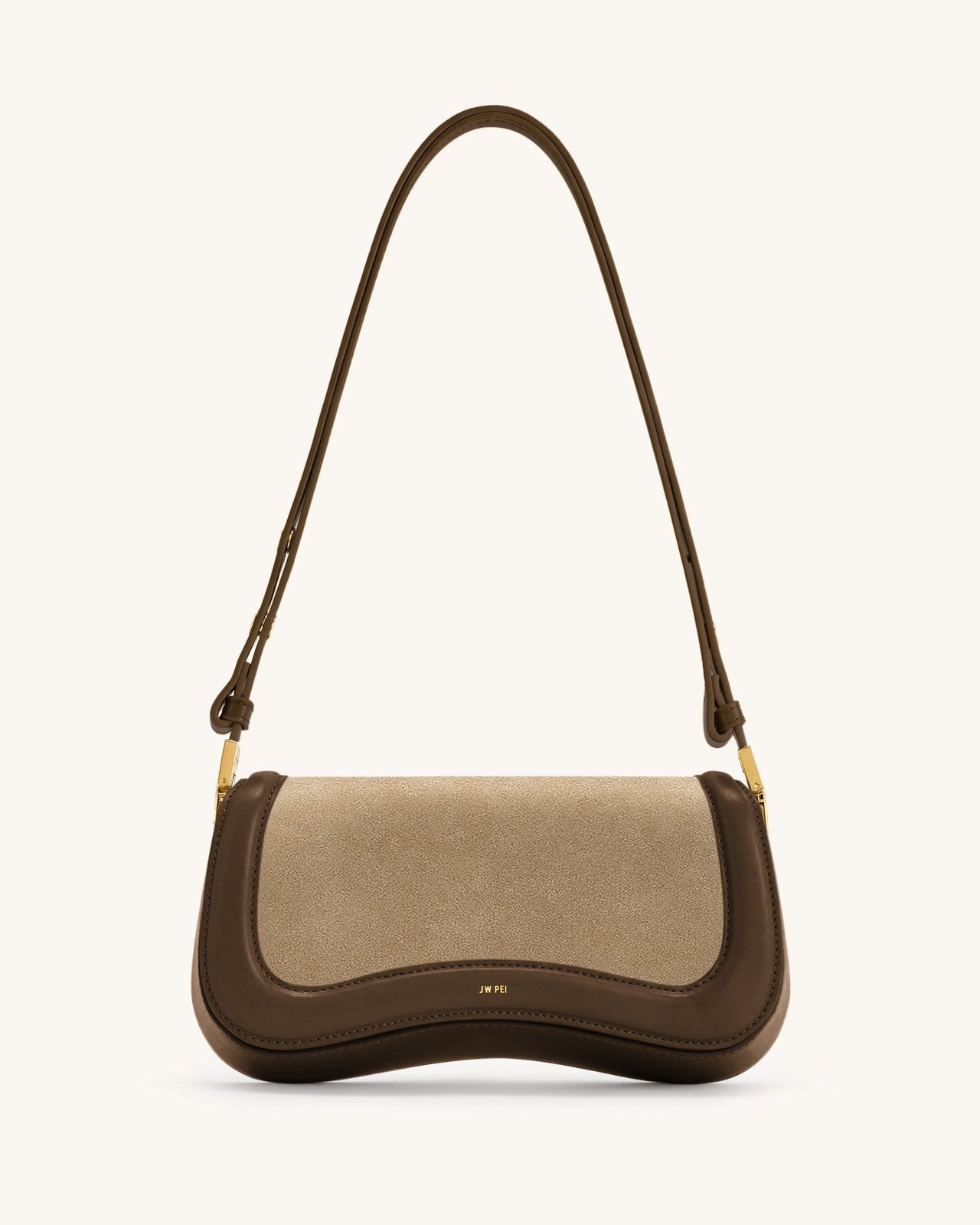 Joy Sac à bandoulière en faux daim - Brun kaki